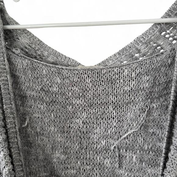 Abercrombie & Fitch Kids y2k v-neck crocheted pullover sweater with hood size L - Picture 5 of 6